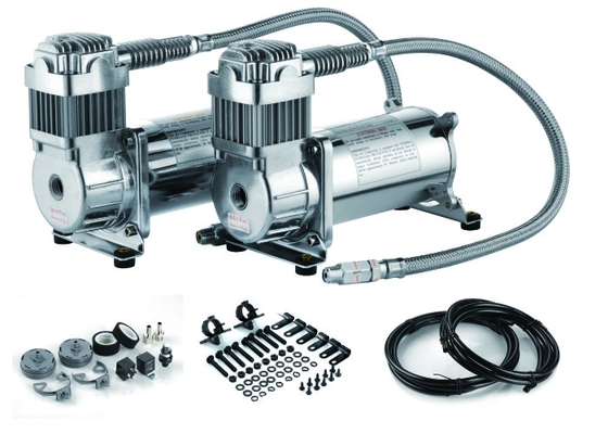 Compresor dual de acero de plata de la suspensión del aire de la inflación rápida para el coche 4,5 CFM 150PSI