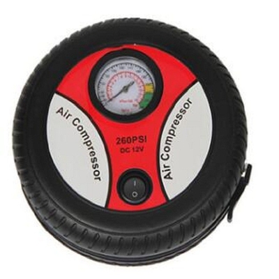 250psi DC compresor de aire del coche de 12 voltios para el negro del móvil del vehículo y el inflador rojo del neumático