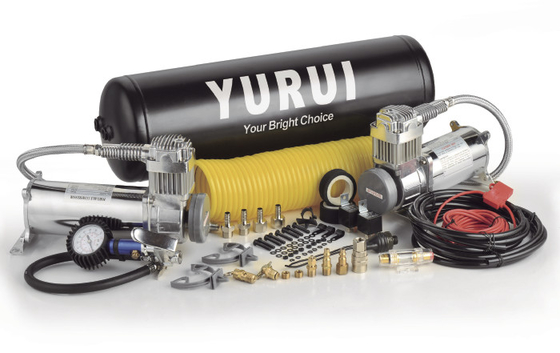 Un buen precio. Compresor a bordo de acero dual para los camiones, de los sistemas de aire compresor 12v con el tanque en línea