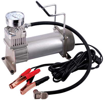 Compresor de aire de trabajo pesado de metal DC12V de cilindro único portátil fuera de carretera con medidor