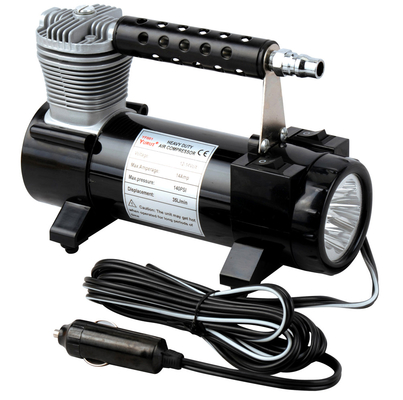 Un buen precio. 2 en 1 solo compresor de aire del cilindro del metal portátil con la luz/el bolso y la manguera en línea