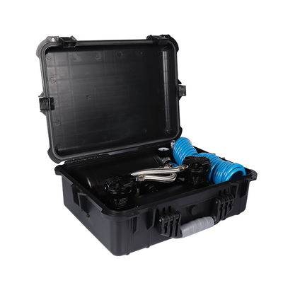 Compresor de suspensión de aire de automóvil doble cilindro para inflación de neumáticos de automóvil con caja de plástico