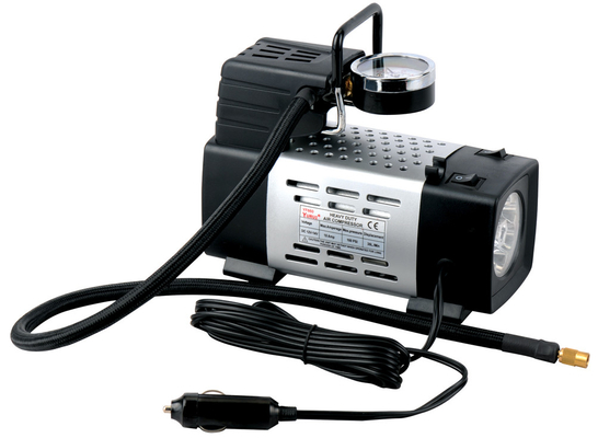 12V con el compresor de aire negro ligero del vehículo del metal todo el paseo para la inflación del coche antipolvo