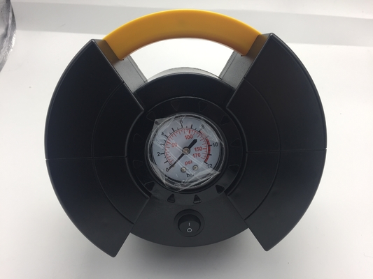 Compresor del inflador del aire del coche de DC12V con el indicador para diverso color de los neumáticos, negro y amarillo