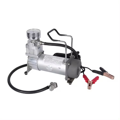 Compresor de aire de trabajo pesado de metal DC12V de cilindro único portátil fuera de carretera con medidor