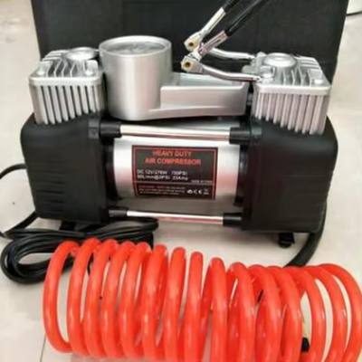 Compresor de aire portátil de mano de alta presión con doble cilindro para inflar neumáticos de automóviles