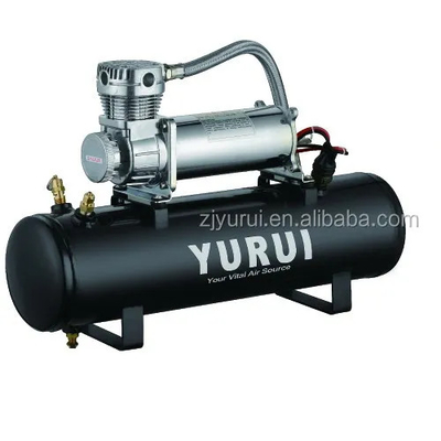Compresor de suspensión de aire de 12 V duradero negro con tanque de carga pesada para automóviles