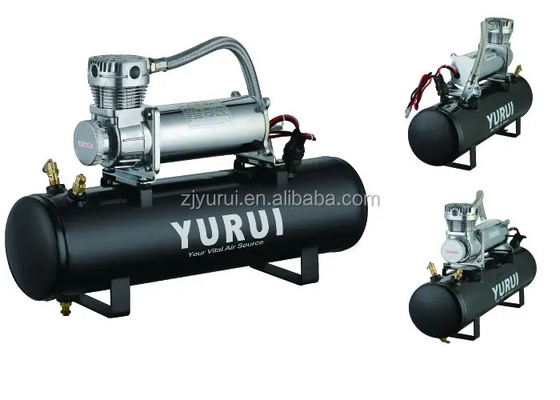 Compresor de suspensión de aire de 12 V duradero negro con tanque de carga pesada para automóviles