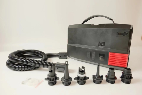Bombas de inflación eléctricas versátiles recargables para montar en pie, de 12v con pantalla digital y 6 boquillas
