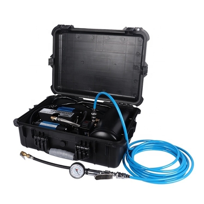 Compresor de aire para automóviles de doble cilindro para neumáticos con caja de plástico