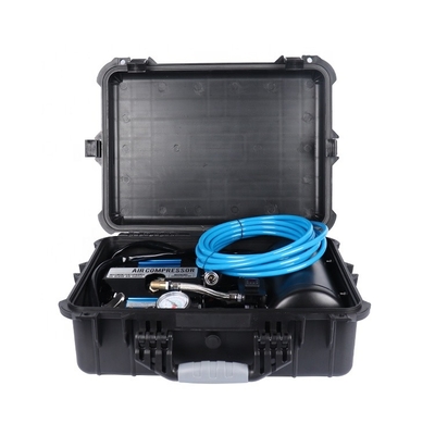 Compresor de aire para automóviles de doble cilindro para neumáticos con caja de plástico