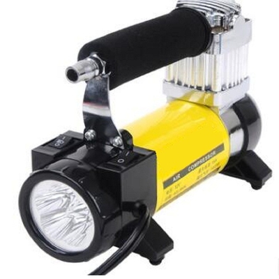 Un buen precio. Compresor de aire en grandes cantidades amarillo del choque 12v tres en un compresor de aire del choque en línea