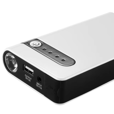 12V arrancador portátil con linterna LED y monitor de presión de neumáticos