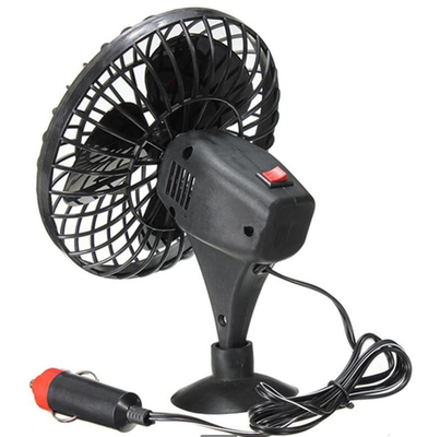 Ventilador de coche de plástico negro con encendedor de cigarrillos