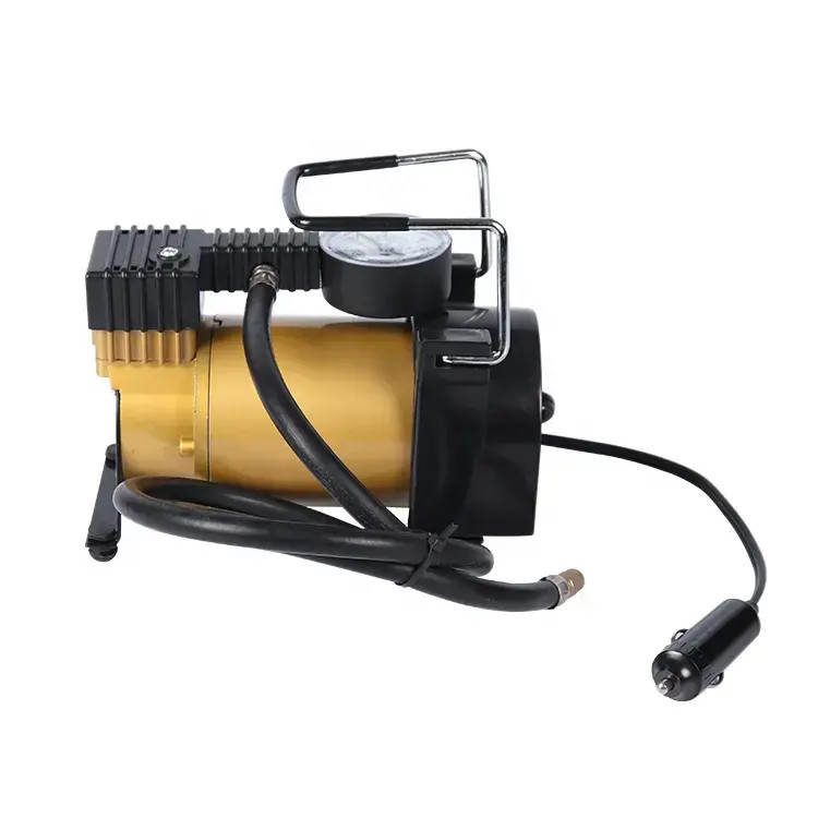 Compresor de aire de metal portátil DC12v neumático de automóvil de cilindro único bomba de inflador de neumáticos de automóvil inflación rápida