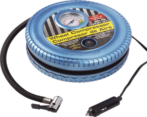 Un buen precio. Inflador portátil DC12V plástico del neumático del compresor de aire del coche de la forma del neumático en línea