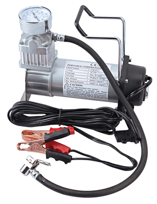 Compresor de aire de trabajo pesado de metal DC12V de cilindro único portátil fuera de carretera con medidor