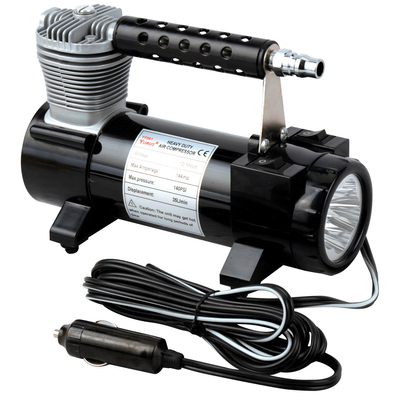 Un buen precio. solo Cyclinder compresor de aire portátil negro del vehículo de 12v para la inflación 150PSI del coche en línea