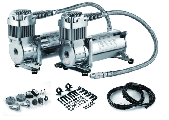 calidad DC12V Compresor de suspensión de doble acero para conducción aérea Compresor de doble aire de tanque fábrica