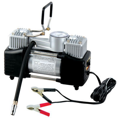 Un buen precio. Compresor de aire para automóviles de doble cilindro DC12Volt con manómetro en línea