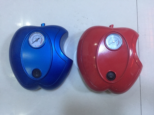 Un buen precio. Apple forma color azul/rojo rápido plástico de la inflación de la bomba de aire del coche del coche DC12V, en línea