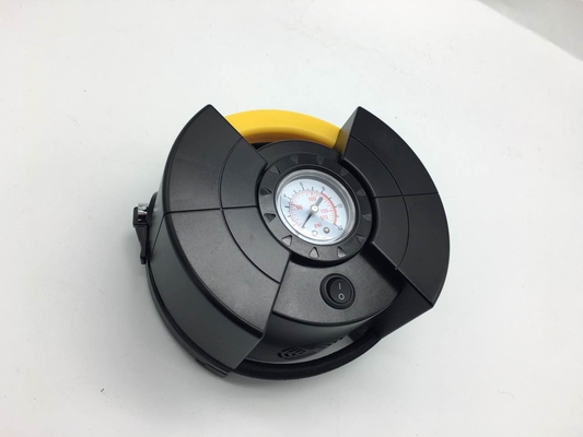 Un buen precio. Compresor del inflador del aire del coche de DC12V con el indicador para diverso color de los neumáticos, negro y amarillo en línea