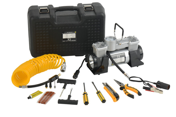 Un buen precio. Herramientas en el vehículo en grandes cantidades del compresor de aire 12v de la caja montado con la luz en línea