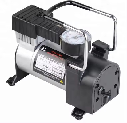Compresor de aire portátil de alta presión de metal para automóviles con reloj y bolsa de tela