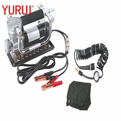 Compresor de aire portátil de neumáticos de cromo DC12v con clip de cocodrilo