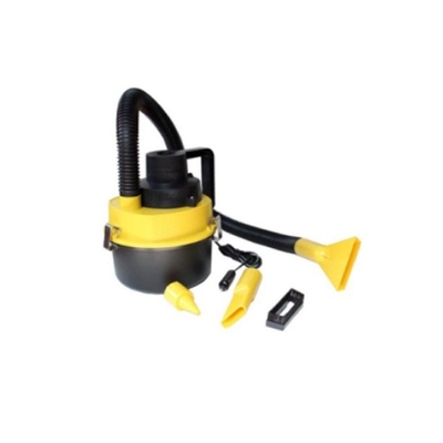 Color amarillo ABS portátil DC12v limpiador de aspiradoras de uso del coche con flexible húmedo y seco