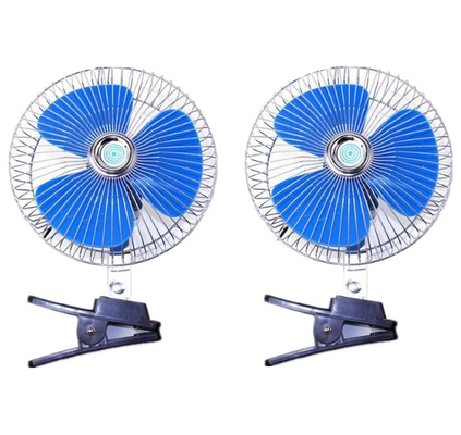 Un buen precio. Ventiladores automotrices azules y de plata/metal y fan eléctrica plástica del radiador en línea