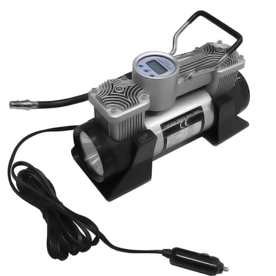 Un buen precio. Inflador de neumáticos de automóvil medidor digital compresor de aire de automóvil DC 12v doble cilindro en línea